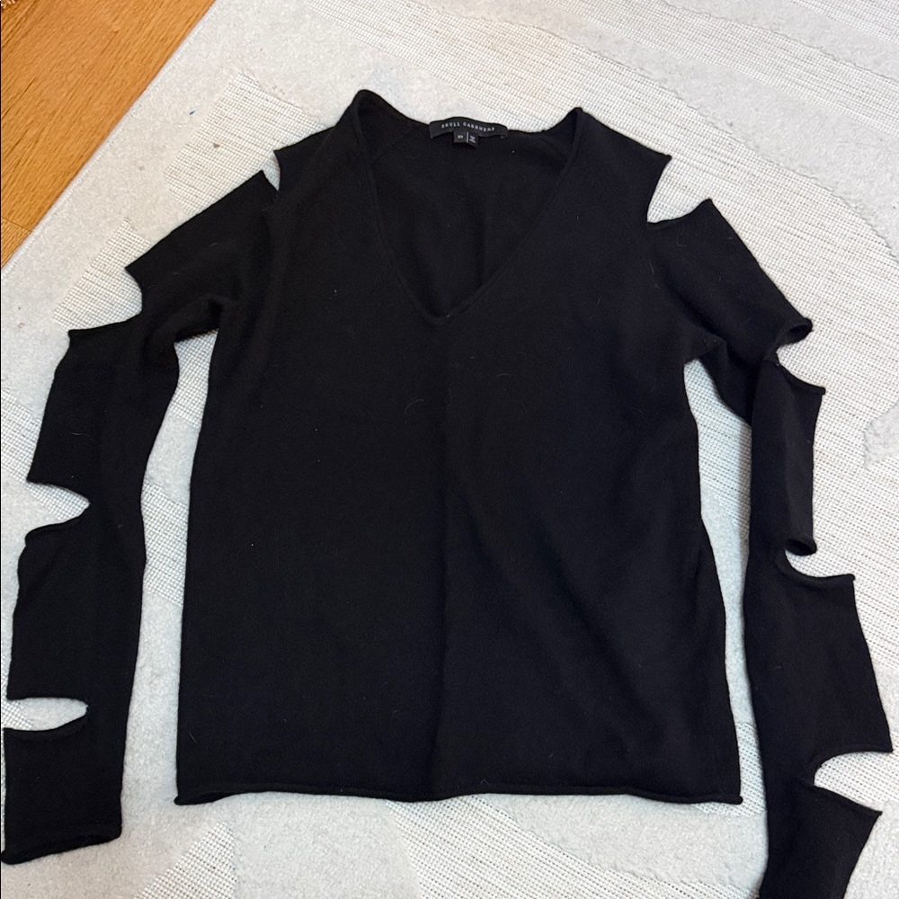 Skull Cashmere Black Cutout Sweater